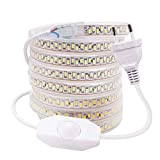 XUNATA 220 V Dimmerabile Strisce LED con Interruttore Dimmer, Bianco (SMD 5630 180LED / m) Impermeabile e Flessibile Striscia a ...