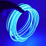 XUNATA 5m Blu Striscia LED al Neon con Alimentatore, Flessibile, Impermeabile, DC 12V Luci LED 2835 per Esterni, Feste, Decorazione ...