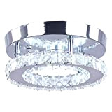 Xundi, Dixun - Mini lampadario in cristallo a filo di cristallo a LED, finitura cromata per soggiorno, cucina, ufficio, camera ...