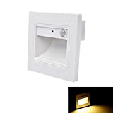Yaeer, luce LED per interni ed esterni, con rilevamento del movimento, per scale, 120 V, bianco, bianco caldo