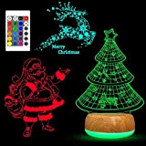 YATOSEEN 3D Illusion Lamp di Natale con 16 Cambi di Colore e Telecomando per Regali di Natale e Decorazioni per ...