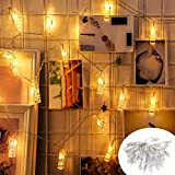 Yisscen Luci Foto Clip, 6m 40 LED Lucine Decorative USB Stringa Luci, per Camera, Salotto, Patio, Alberi, Feste, Matrimonio, Anniversario, ...