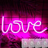 YIVIYAR Insegna Luminosa LED LOVE Luce al Neon Lampada da Parete per La Decorazione, Batteria/USB Insegne Luminose al Neon LOVE ...