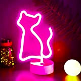YIVIYAR LED Insegne al Neon Gatto Neon Light Insegna al Neon, USB o Battery Luce al Neon LED Light per ...