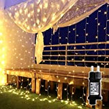 YMing 600 LED 6M x 3M Tenda Luminosa Natale Esterno/Interno, Tenda Luci Natale IP44 con 8 Modalità di Illuminazione Natale ...