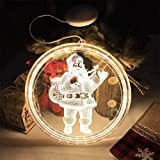 Yongheng Lampada di Babbo Natale, Lampada di Natale sospesa Bianca Calda, Luci Natalizie a Batteria Luci per Finestre di Natale,per ...