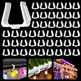 Yotako 50 ganci per grondaia, luci natalizie, in plastica, per illuminazione natalizia, decorazione per grondaia, per catena di luci (bianco)