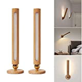 YTZW 360 Rotatable Wooden LED Wall Lamp,Rotatable Wooden LED Wall Lights Dimmable for Living Room Ornaments,Wooden Wall Lights,Wireless Lamps for ...