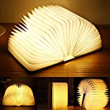 Yuanj - Lampada da libro a LED, in legno, ricaricabile tramite USB, pieghevole a 360°, regalo creativo per donne/genitori/bambini (2500 ...