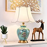 Zenghh Vintage Victorian Lampada da comodino blu porcellana Ceramica cinese Ceramica tavolo da tavolo lampada artistica artistico artigianale dipinto a ...