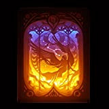 ZFFLYH Scatola Luminosa del Tappezzeria, 12 Luci di Intaglio della Carta di Costellazione, Sculture di Carta Creativa Luci, Luce 3D ...