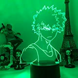Zhongkaihua My Hero Academia - Luce notturna 3D a led anime, luce notturna accanto alla lampada da tavolo, 16 colori, ...