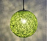 Zi Yang Moderna Rotonda Rattan Lampada a Sospensione Lampadario Creativo Palla Colorata Design del soffitto Hanging Luce Sala da Pranzo ...