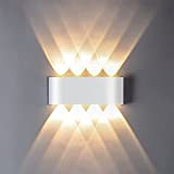 ZIKEY 8W LED Lampada da Parete, Luce Bianco Caldo 3000K, Applique da Parete Impermeabile IP65, Up Down Lampada da parete ...