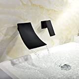 ZJN-JN Luce a muro Black Wall scuro montato rubinetto tabella superiore rubinetto del bacino caldi e freddi del bacino della ...