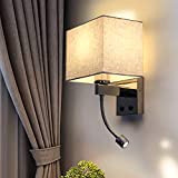 ZMH applique da parete interni applique led - ​Applique da comodino bianco lampada a muro in ferro e acciaio inox ...
