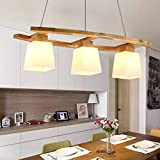 ZMH Lampada a sospensione industriale legno lampadari moderni interni - E27 vintage lampadari a soffitto e vetro design Lampada da ...