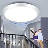ZMH Plafoniera Sensore di Movimento LED Lampada da soffitto - 15W 4000K Luce Bianco Neutro Plafoniera IP44 Impermeabile Ø30CM Tonda ...