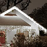 Zorela Luci Natale Esterno Cascata 10M 400 LED Tenda Luminosa Esterno Natale Prolungabile Luci di Natale Cascata di Stalattiti con ...