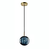 ZTTECH Lampada a sospensione a globo in vetro sferico da 200 mm in metallo dorato con lampada a sospensione a ...