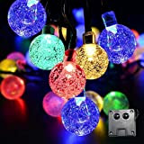Zueyen Catena luminosa colorata a energia solare, 23 Ft 50 LED, 4 colori cangianti, impermeabile, per casa, terrazza, feste, Natale, ...