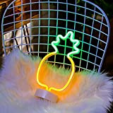 ZVO LED Ananas Insegna al Neon, Segnaletica al Neon Pineapple, Luce Notturna Decorativa Insegne Luminose con Alimentata a Batteria o ...
