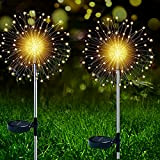 ZVO Luci Solari per Giardino, 2 Pezzi 150 LED Lucine da Esterno Energia Solare Fuochi d'artificio, Lampadine Decorazioni con Impermeabile ...