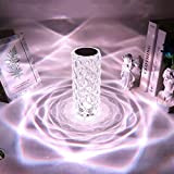 ZWOOS Lampada da tavolo in cristallo - Lampada da tavolo a LED diamantata con 16 colori - Luce d'atmosfera ricaricabile ...